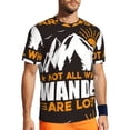 thumbnail image 1 of Wukai Not All Who Wander Are Lost4 Print Men's Short-Sleeved Mesh T-Shirt,Quick-Dry Short Sleeve Workout T-Shirt-X-Small, 1 of 8