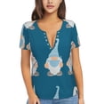 thumbnail image 1 of Wukai Nurse Doctor Gnomes Casual V-Neck Graphic Tees for Women: Lightweight and Breathable Summer Tops with Stylish Design-Medium, 1 of 8