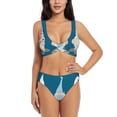 thumbnail image 1 of Wukai Nurse Doctor Gnomes Women's Bikini Set Two Piece,wimsuit High Waisted V Neck Twist Front Adjustable Spaghetti Straps Bathing Suit-Large, 1 of 7