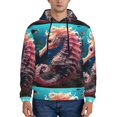 thumbnail image 1 of Wukai Ocean Seahorse Print Men Hoodies Fleece Sweatshirts Long Sleeve Sweaters Pullover Fall Outfits Winter Clothes-Medium, 1 of 7