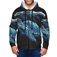thumbnail image 1 of Wukai Ocean Turtle Print Men's Zip-Up Hoodie,Fleece Full-Zip Hoodie for Men, Hooded Sweatshirt-X-Large, 1 of 5