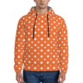 thumbnail image 1 of Wukai Orange And White Polka Dot Print Men Hoodies Fleece Sweatshirts Long Sleeve Sweaters Pullover Fall Outfits Winter Clothes-4X-Large, 1 of 7