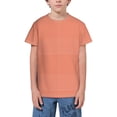 thumbnail image 1 of Wukai Orange Gingham Youth Unisex Short Sleeve T-Shirt for Boys, Girls, Teens, and Kids-Medium, 1 of 7