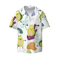 thumbnail image 1 of Wukai Orange Green Avocado Men's Casual Short-Sleeve Button Down Shirt - Lightweight Summer Dress Shirt for Daily Wear-3X-Large, 1 of 7