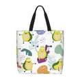 thumbnail image 1 of Wukai Orange Green Avocado Print Reusable Grocery Bag Shopping Bags with Zipper Shoulder Shopping Handle Bag Suitable for Outdoor Convenient Daily Bag, 1 of 8