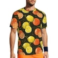 thumbnail image 1 of Wukai Orange Lemon Print Men's Short-Sleeved Mesh T-Shirt,Quick-Dry Short Sleeve Workout T-Shirt-3X-Large, 1 of 8