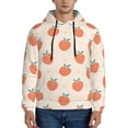 thumbnail image 1 of Wukai Orange Peach Print Men Hoodies Fleece Sweatshirts Long Sleeve Sweaters Pullover Fall Outfits Winter Clothes-3X-Large, 1 of 7