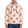 thumbnail image 1 of Wukai Orange Peach Print Men Hoodies Fleece Sweatshirts Long Sleeve Sweaters Pullover Fall Outfits Winter Clothes-Small, 1 of 7