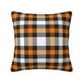thumbnail image 1 of Wukai Orange Plaid Premium Polyester Fleece Pillow Covers with Hidden Zipper Closure,Luxuriously Soft and Durable-18"x18", 1 of 7