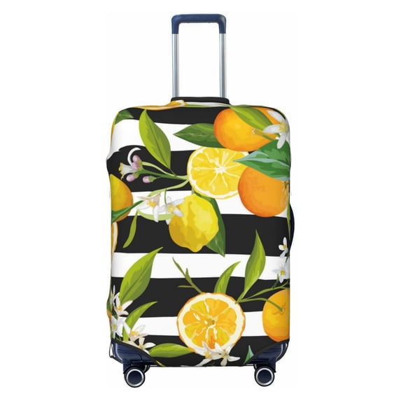 Wukai Orange and Lemon Elastic Luggage Cover: Personalized Protection for Your Suitcase - Fits 19~29-inch, Washable & Durable Travel Companion-Medium
