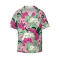 thumbnail image 1 of Wukai Orchids Flowers Men's Casual Short-Sleeve Button Down Shirt - Lightweight Summer Dress Shirt for Daily Wear-X-Large, 1 of 7