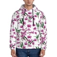 thumbnail image 1 of Wukai Orchids Flowers Print Men Hoodies Fleece Sweatshirts Long Sleeve Sweaters Pullover Fall Outfits Winter Clothes-X-Large, 1 of 7