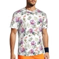 thumbnail image 1 of Wukai Orchids Flowers Print Men's Short-Sleeved Mesh T-Shirt,Quick-Dry Short Sleeve Workout T-Shirt-3X-Large, 1 of 8