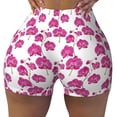 thumbnail image 1 of Wukai Orchids Flowers Print Pack Biker Shorts for Women Yoga Workout Gym Running Scrunch Active Shorts-Large, 1 of 8