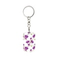 thumbnail image 1 of Wukai Orchids Flowers Print Rectangular Metal Keychain: Sleek and Durable Key Ring for Securely Holding Keys Perfect for Everyday Use, 1 of 5