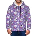 thumbnail image 1 of Wukai Owl And Flowers Print Men's Zip-Up Hoodie,Fleece Full-Zip Hoodie for Men, Hooded Sweatshirt-3X-Large, 1 of 5