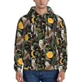 thumbnail image 1 of Wukai Owls And Plants Print Men Hoodies Fleece Sweatshirts Long Sleeve Sweaters Pullover Fall Outfits Winter Clothes-Small, 1 of 7