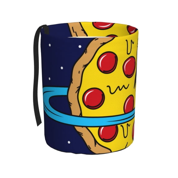 Wukai PLANETA EN FORMA DE PIZZA Print Car Trash Can - Easy to Clean Hanging Garbage Bin - Removable Liner - Leak-Car Garbage Can - Waterproof Trash Can for Car and SUV