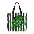 thumbnail image 1 of Wukai Palm Greenery Print Reusable Grocery Bag Shopping Bags with Zipper Shoulder Shopping Handle Bag Suitable for Outdoor Convenient Daily Bag, 1 of 1