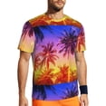 thumbnail image 1 of Wukai Palm Trees at Sunset Print Men's Short-Sleeved Mesh T-Shirt,Quick-Dry Short Sleeve Workout T-Shirt-5X-Large, 1 of 8