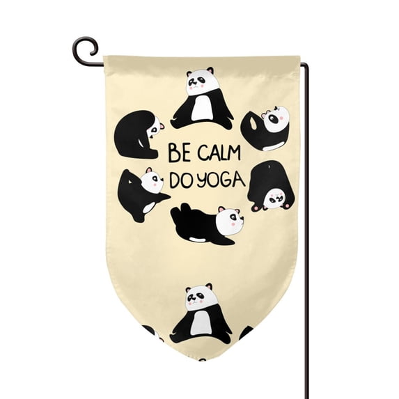 Wukai Panda Doing Yoga Print Garden Flag 12.5x18 Inch Double Sided Sun-resistant Rain-resistant, Wrinkle-resistant Colorfast(Only Flag)