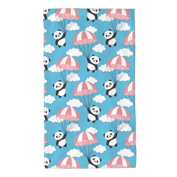 Wukai Panda Flying in the Sky Lightweight, Quick-Drying Microfiber Towels - Soft and Absorbent for Fitness, Sports, Yoga, Travel, Gym - 2 Pack, Dark Grey