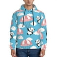 thumbnail image 1 of Wukai Panda Flying in the Sky Print Men Hoodies Fleece Sweatshirts Long Sleeve Sweaters Pullover Fall Outfits Winter Clothes-Medium, 1 of 7