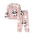 thumbnail image 1 of Wukai Panda Print Women's Pajama Set - Soft Long Sleeve Sleepwear for Comfort and Style-Large, 1 of 9