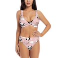 thumbnail image 1 of Wukai Panda Women's Bikini Set Two Piece,wimsuit High Waisted V Neck Twist Front Adjustable Spaghetti Straps Bathing Suit-XX-Large, 1 of 7