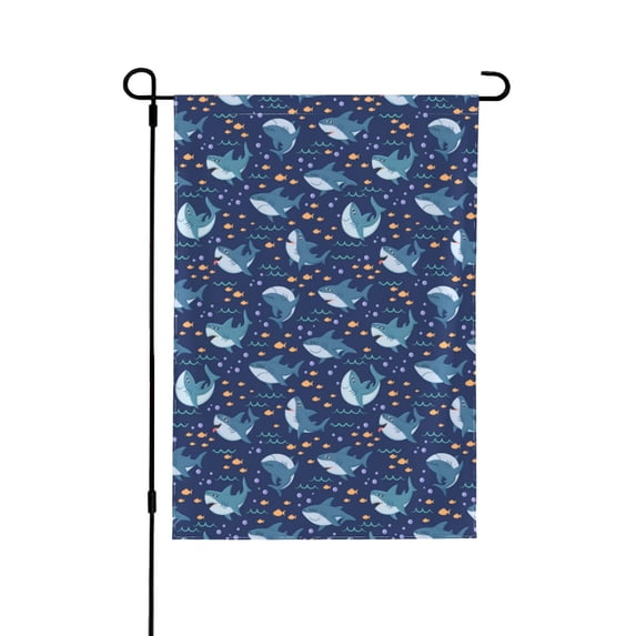 Wukai Party Shark Cut Garden Flags Double Sided Welcome Garden Yard House Flags Outside Outdoor House (Only Flag)
