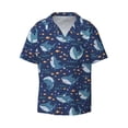 thumbnail image 1 of Wukai Party Shark Cut Men's Casual Short-Sleeve Button Down Shirt - Lightweight Summer Dress Shirt for Daily Wear-Large, 1 of 7