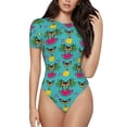thumbnail image 1 of Naloa Sunmmer Cat Women's Short-Sleeved Onesie, One-Piece Swimsuit for Parties, dates, clubs - XX-Large, 1 of 9