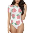thumbnail image 1 of Naloa Strawberry Women's Short-Sleeved Onesie, One-Piece Swimsuit for Parties, dates, clubs - X-Large, 1 of 9