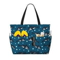 thumbnail image 1 of Wukai Party Shark Cute Print Zipper Bag,large Beach Tote Bag,Waterproof Sandproof Bag,Grocery and Picnic Tote Travel Bag, 1 of 5