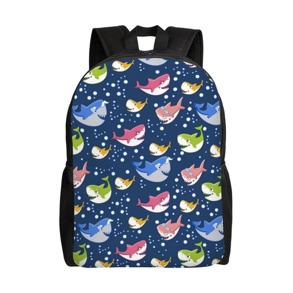 Wukai Party Shark Cute Travel Laptop Backpack - Waterproof, Anti-Theft, Slim and Sturdy College & Business Backpack