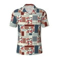 thumbnail image 1 of Wukai Patchwork In Country Style Men’s Polo Shirts,Quick-Dry Athletic Shirt,Classic Fit Shirts-X-Large, 1 of 8