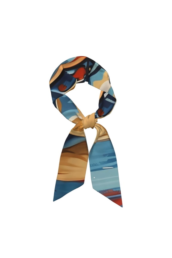 Patriotic Bulldog Welcome Print Hair Scarf for Women Fashion Silky Satin Headscarf Wrap Breathable Lightweight Neck Scarves For Handbag Accessories