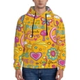 thumbnail image 1 of Wukai Peace Love and Dove Flower Power Print Men Hoodies Fleece Sweatshirts Long Sleeve Sweaters Pullover Fall Outfits Winter Clothes-Small, 1 of 7
