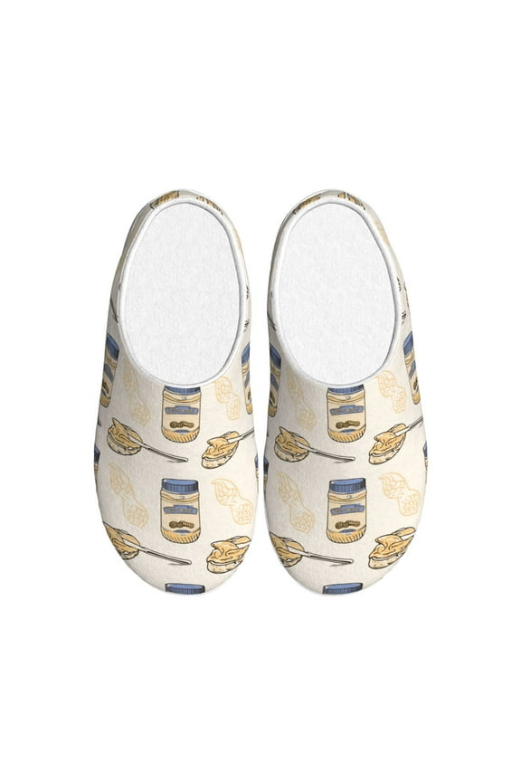 Peanuts Print Women's Indoor Bedroom Slipper Slip On Shoes, Unisex House Shoes with Anti-Skid Sole for Men, Gift for Women Men-35/36