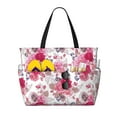 thumbnail image 1 of Wukai Peonies And Roses Print Zipper Bag,large Beach Tote Bag,Waterproof Sandproof Bag,Grocery and Picnic Tote Travel Bag, 1 of 5