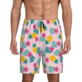thumbnail image 1 of Wukai Pineapple And Leaves Men’s Short Pajama Pants With Pockets Soft Sleep Pj Shorts for Men-X-Large, 1 of 6
