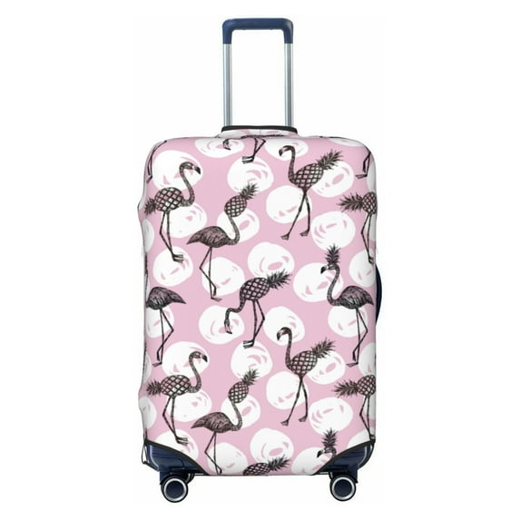 Wukai Pineapple Flamingo Elastic Luggage Cover: Personalized Protection for Your Suitcase - Fits 19~29-inch, Washable & Durable Travel Companion-