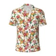 thumbnail image 1 of Wukai Pineapple Flower Men’s Polo Shirts,Quick-Dry Athletic Shirt,Classic Fit Shirts-3X-Large, 1 of 8