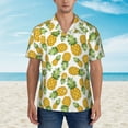 thumbnail image 1 of Wukai Pineapple Men's Hawaiian Shirt Short Sleeve Casual Button Down Summer Beach Aloha Shirt Tropical Print Holiday Party, 1 of 1