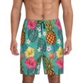thumbnail image 1 of Wukai Pineapple Men’s Short Pajama Pants With Pockets Soft Sleep Pj Shorts for Men-XX-Large, 1 of 6