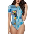 thumbnail image 1 of Naloa Prague Ratter Dog in Bathtub Women's Short-Sleeved Onesie, One-Piece Swimsuit for Parties, dates, clubs - XX-Large, 1 of 9