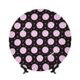 thumbnail image 1 of Wukai Pink Groovy Disco Ball Print Decorative Plate for Display,Bone China Decorative Plate, Ceramic Dinner Plate with Stand, Vertical Ceramic Plate-6in, 1 of 6
