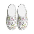 thumbnail image 1 of Wukai Pink skates Print Women's Indoor Bedroom Slipper Slip On Shoes, Unisex House Shoes with Anti-Skid Sole for Men, Gift for Women Men-8, 1 of 7