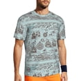 thumbnail image 1 of Wukai Pirate Adventure Map Print Men's Short-Sleeved Mesh T-Shirt,Quick-Dry Short Sleeve Workout T-Shirt-6X-Large, 1 of 8