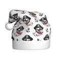 thumbnail image 1 of Wukai Pirate Puppy Red Velvet Santa Claus Hat,Christmas Hat For Boys Girls Child Infant,Knitted Beanie Hat Colorful Flashing Holiday Xmas Christmas Party Supplies, 1 of 6